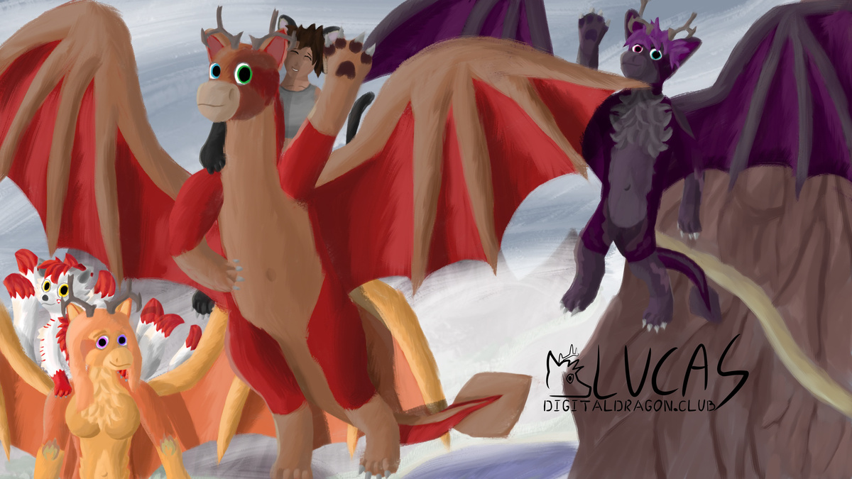 Flying anthro furries dragons
