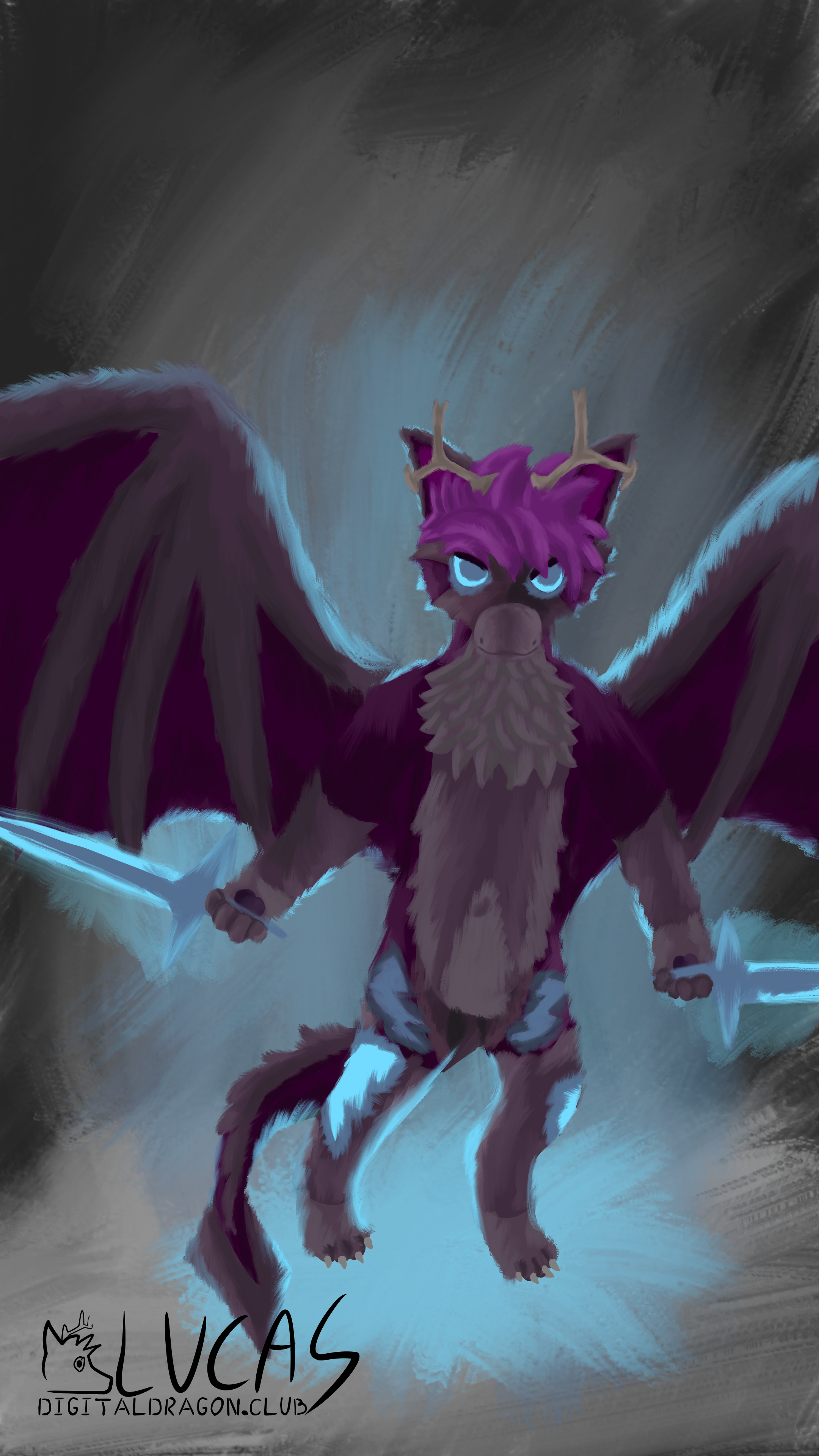 Anthro lightning furry dragon charged