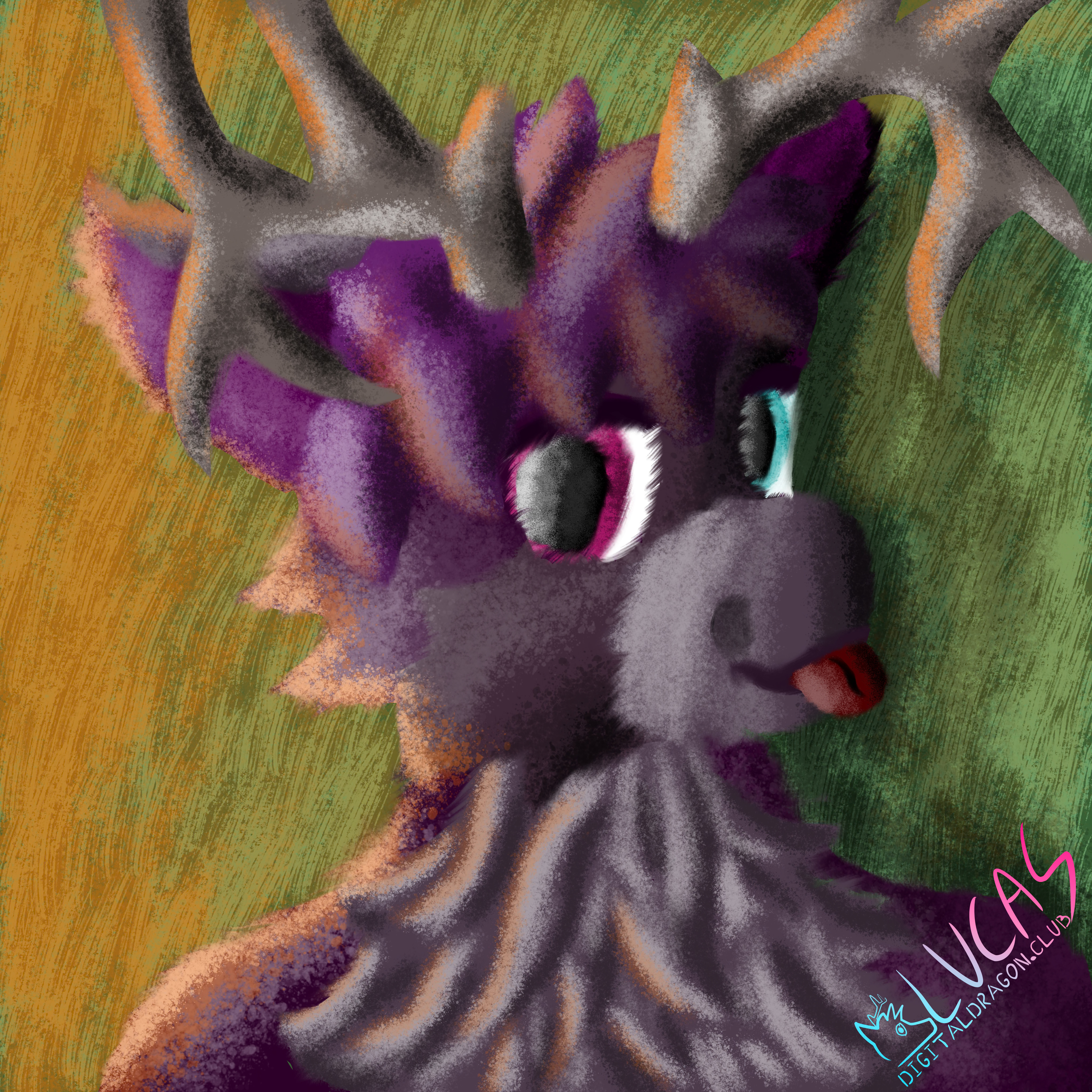 Furry anthro dragon laying on ground.